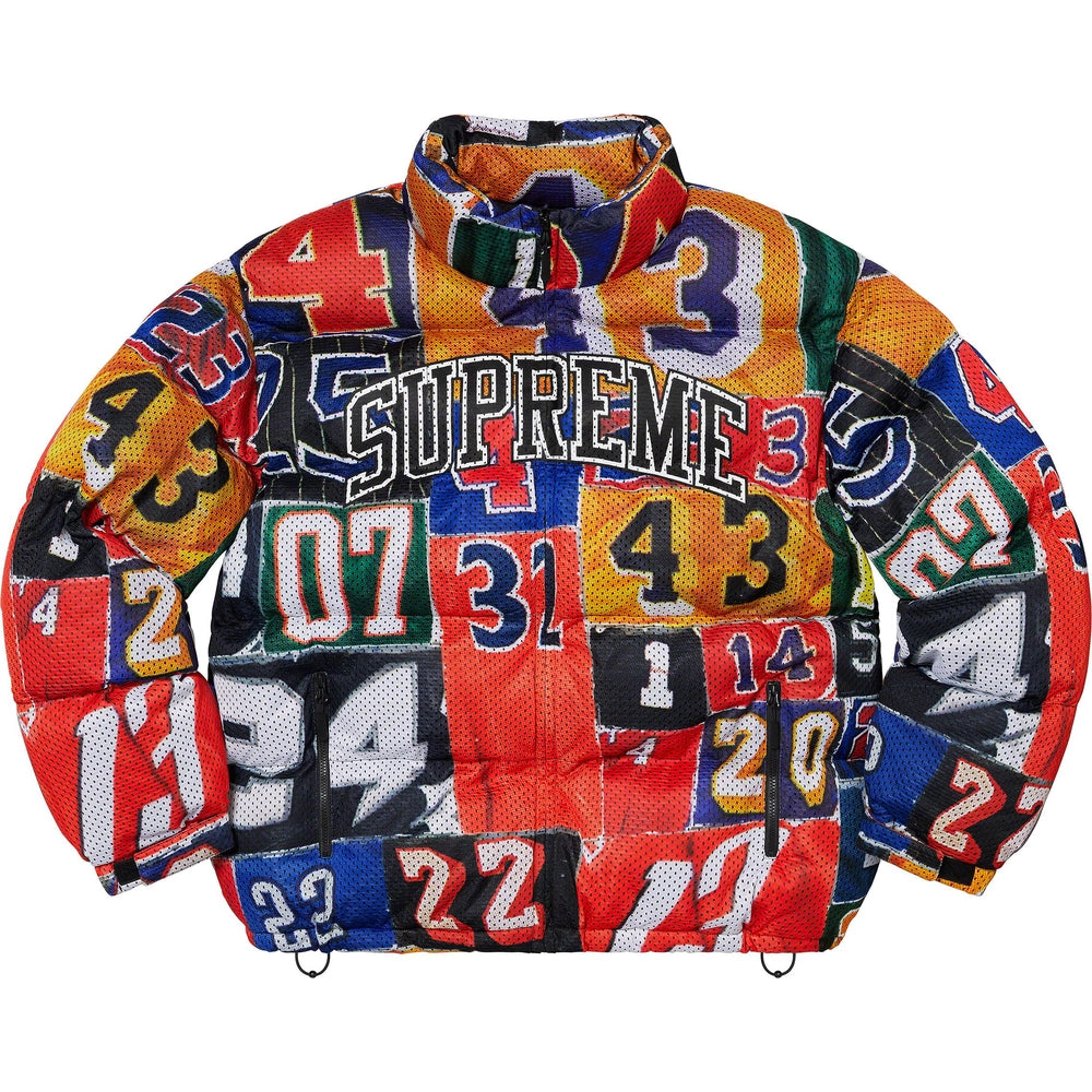 Mesh Jersey Supreme Puffer Jacket Multicolor