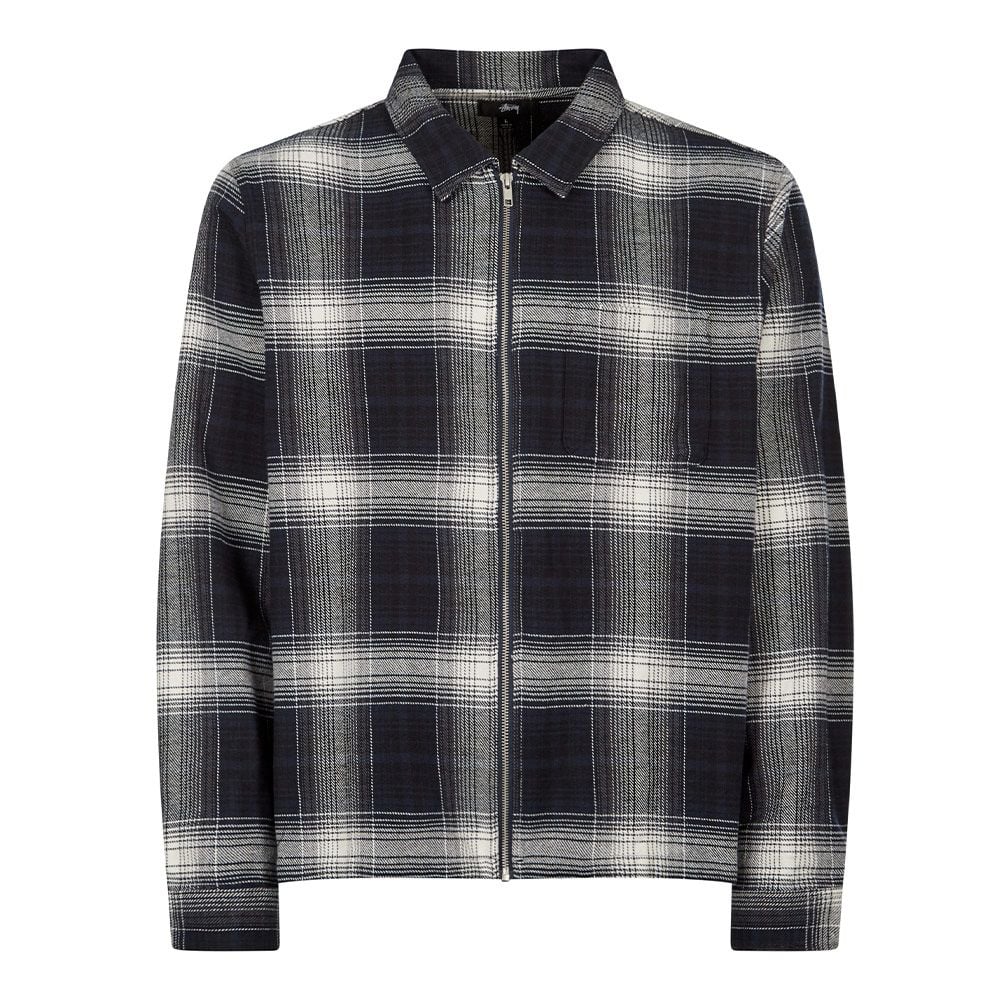 Paul Shadow Plaid Zip Shirt Black - Neighborhood