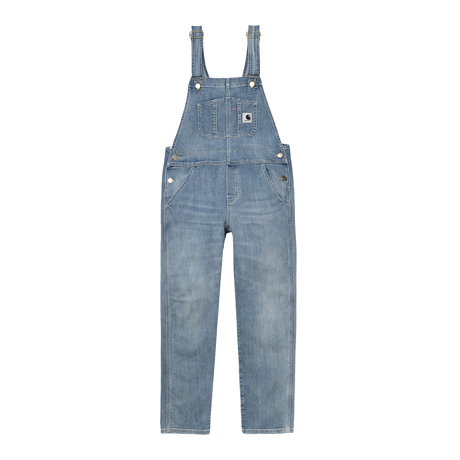 W' Bib Overall Blue Light Stoned Washed