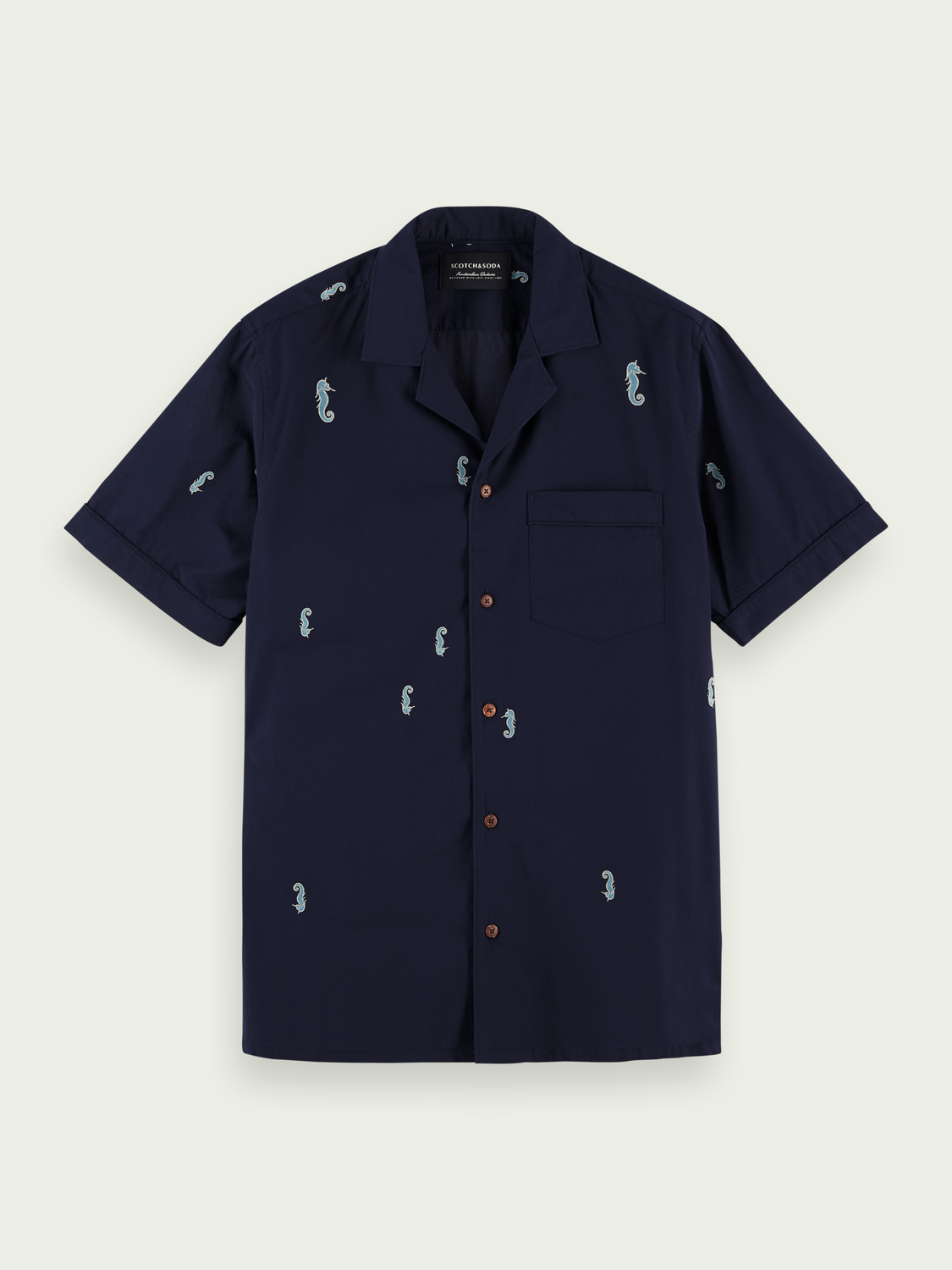 Shortsleeve Fil Coupé Shirt With Hawaiian Collar