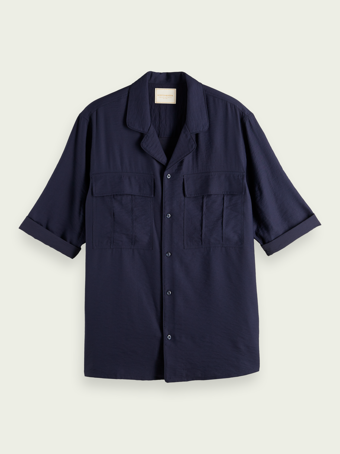 Viscose-blend Shortsleeve Shirt Navy